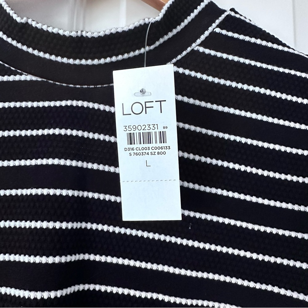 Loft Dot Jacquard Mock Neck Shift Dress - Picture 4 of 9